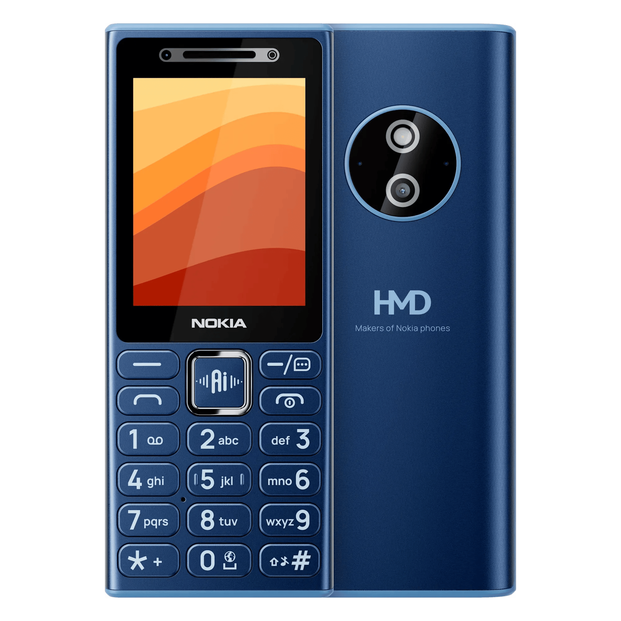 Nokia 210 4g dark blue Front Back View