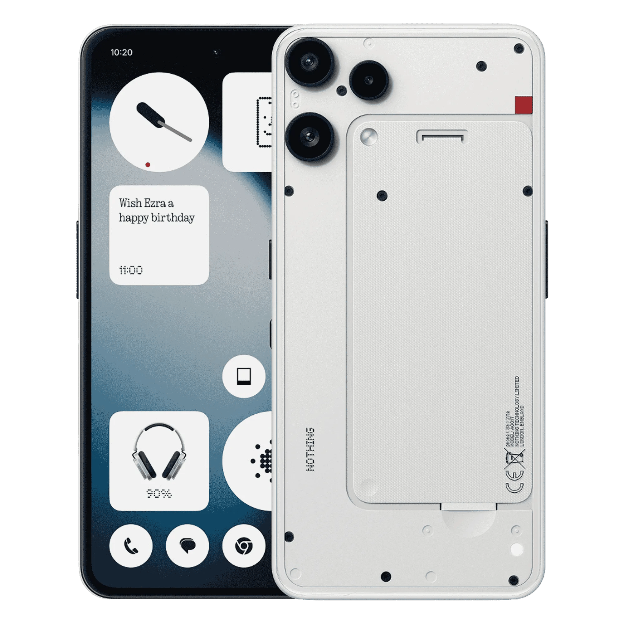 Nothing phone 3a lite 5g white 8gb 256gb Front Back View