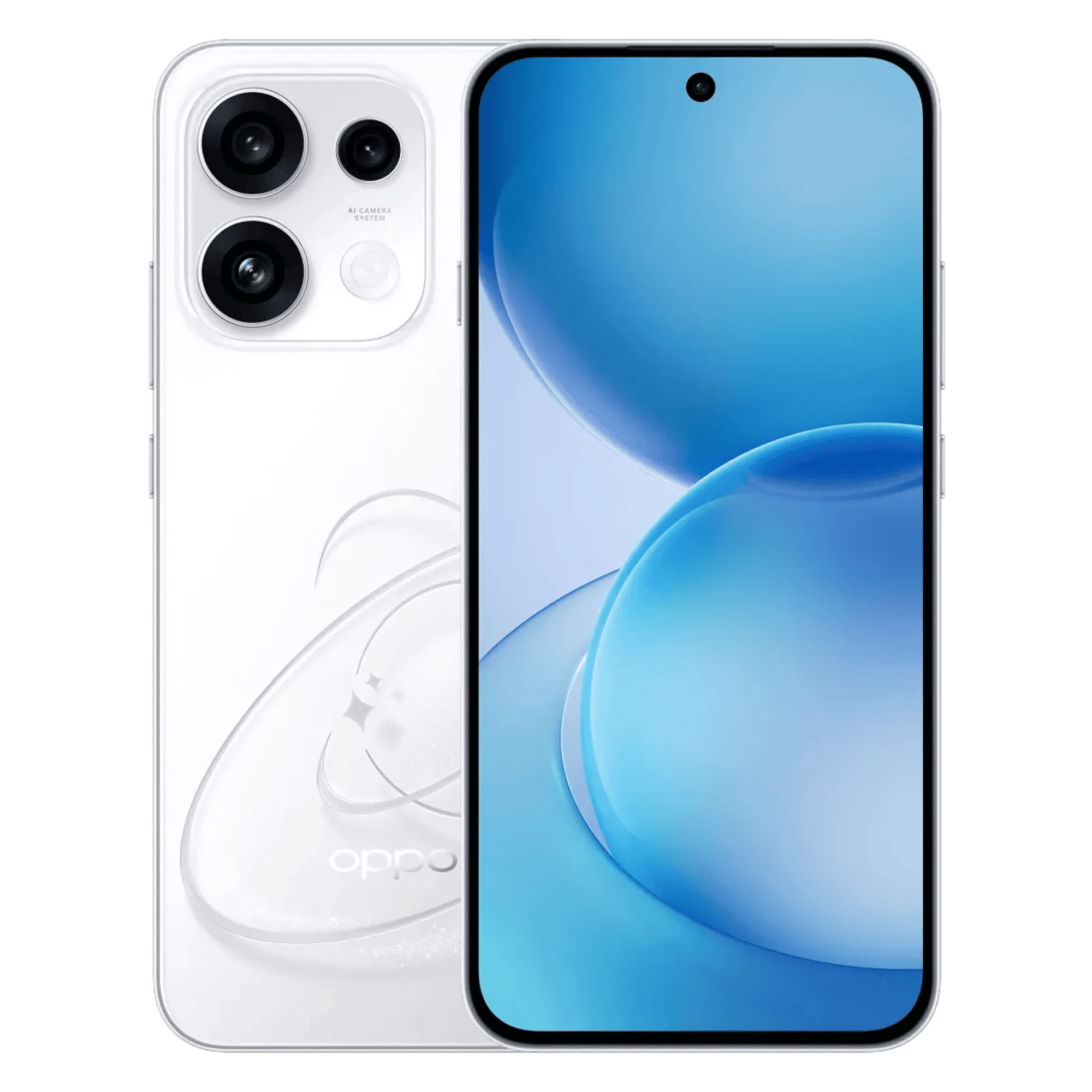Oppo reno 16c 5g starry white 8gb 256gb Front Back View