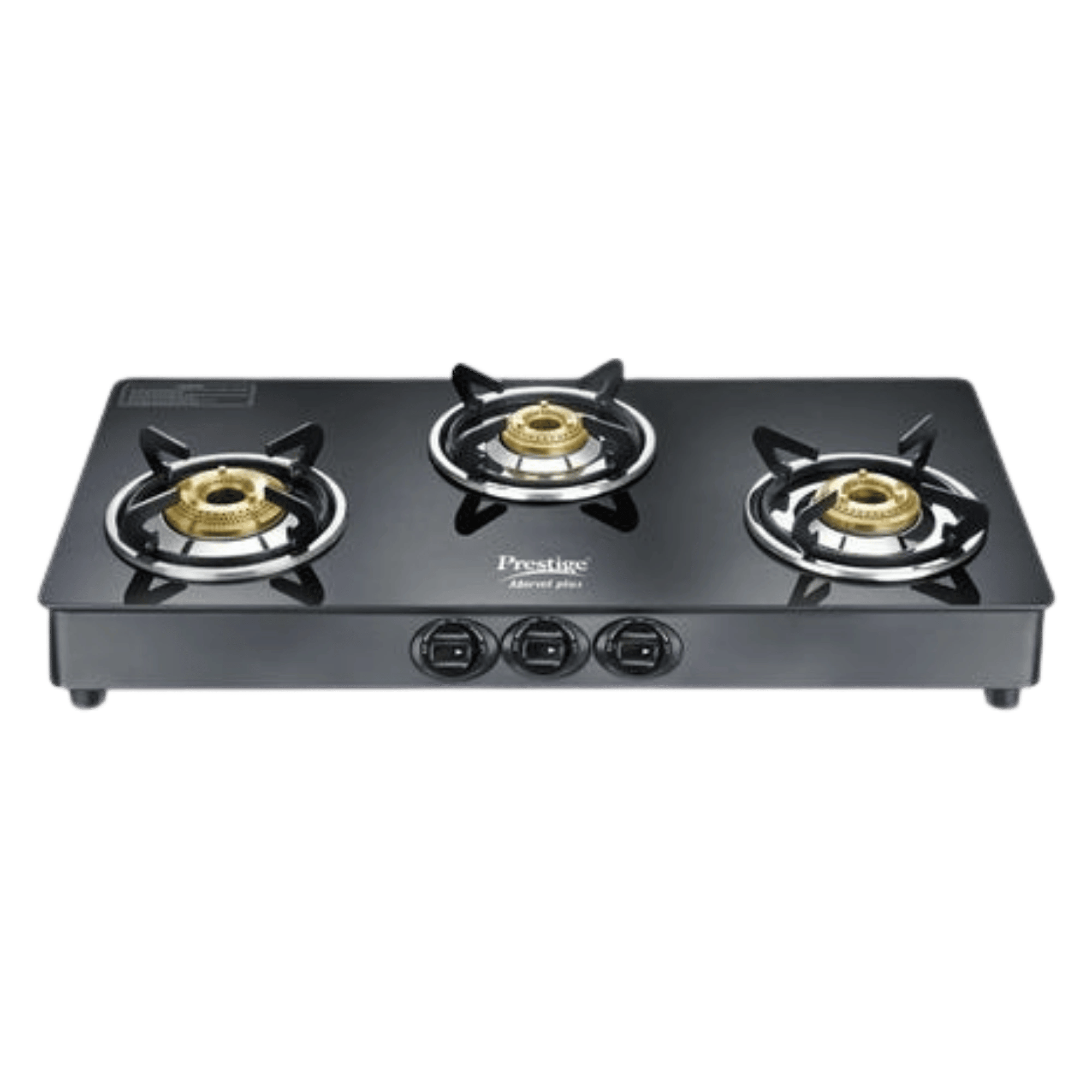 Prestige marvel plus 3 burner gas stove black Front View