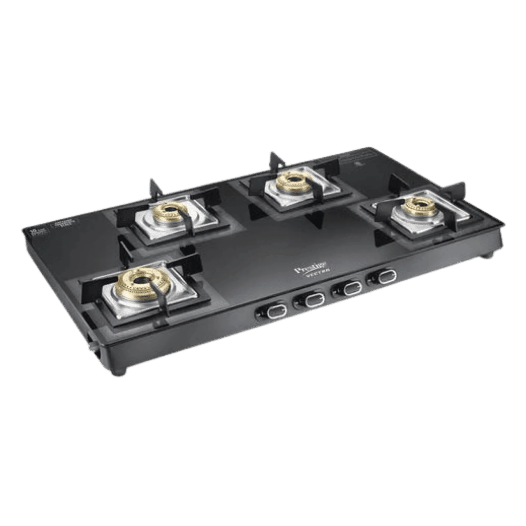 Prestige vectra glass top 4 burner gas stove black Full View