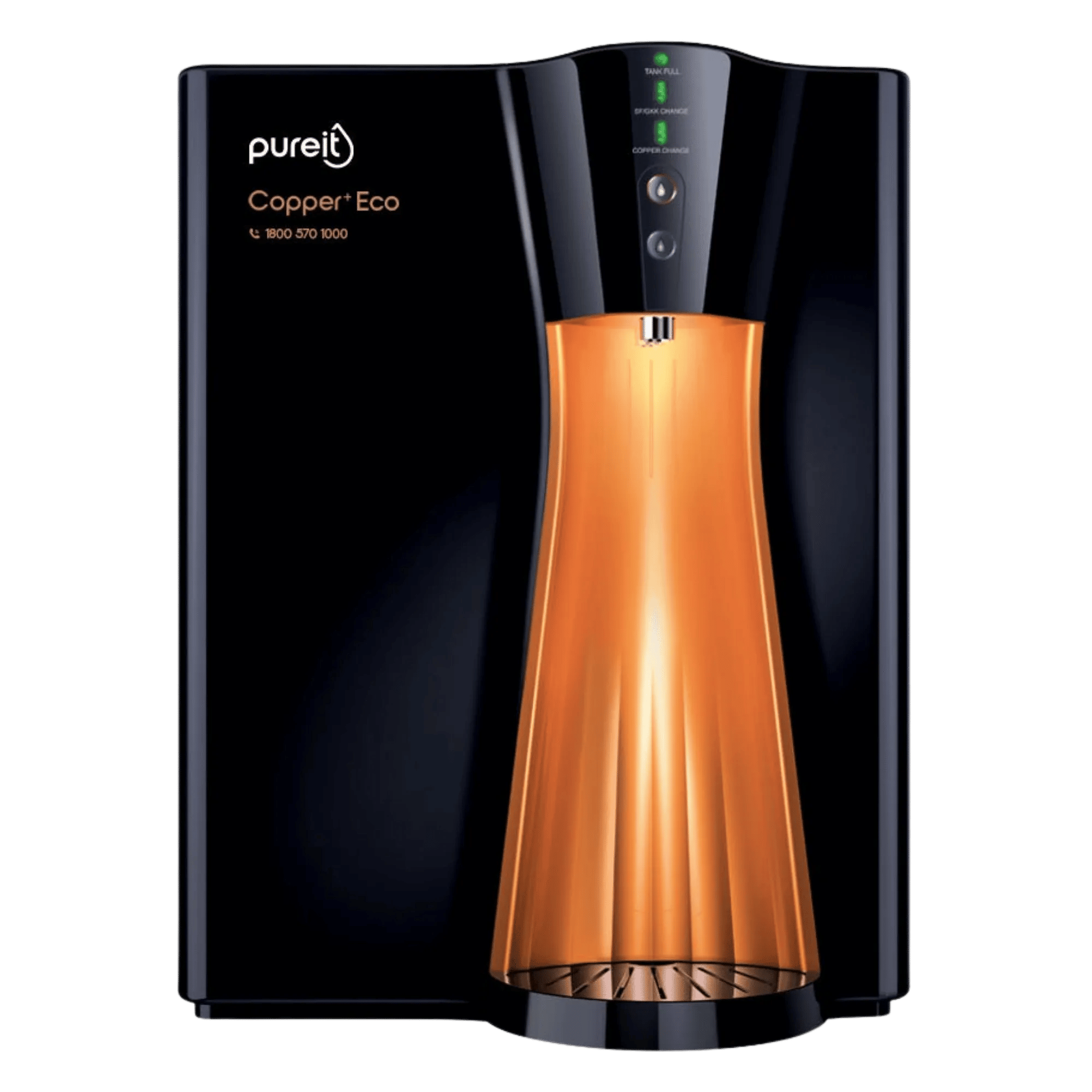 Pureit copper plus eco mineral ro uv mf water purifier 8 l black Front View