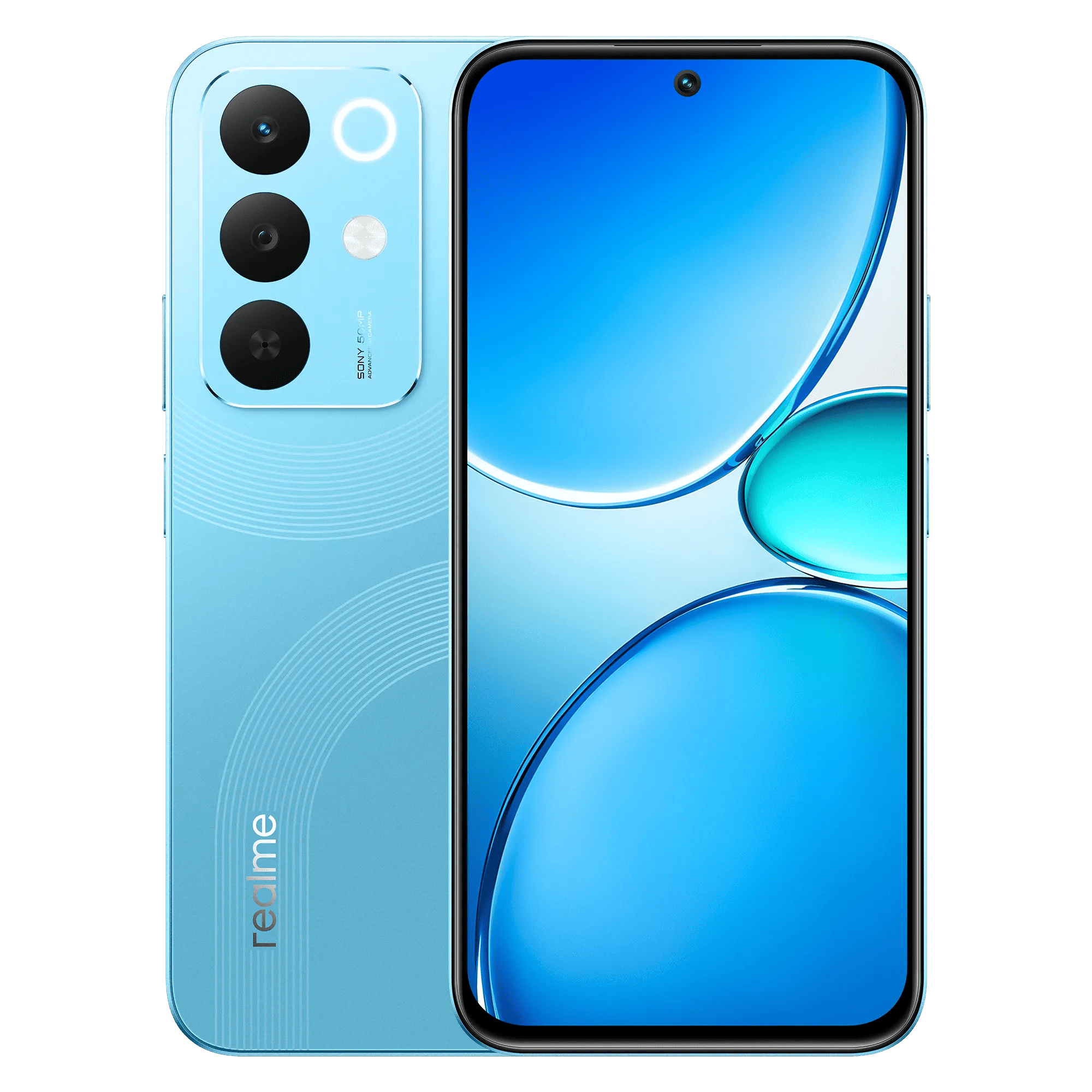 Realme 15x 5g aqua blue 6gb 128gb Front Back View