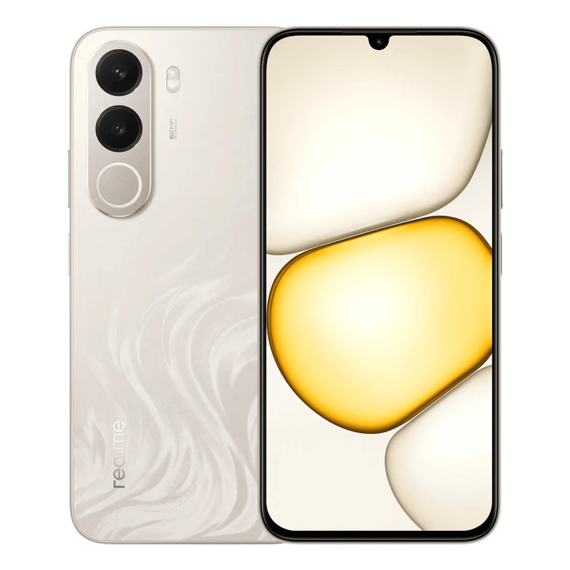 Realme C100x Golden Coast 4GB 64GB front back view