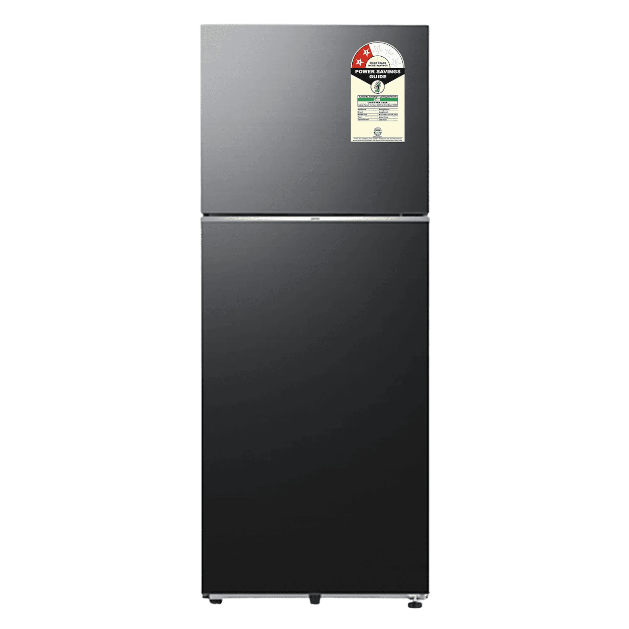 Samsung 396 l frost free bespoke ai double door 2 star refrigerator rt41hg6a42b1hl black doi Front View