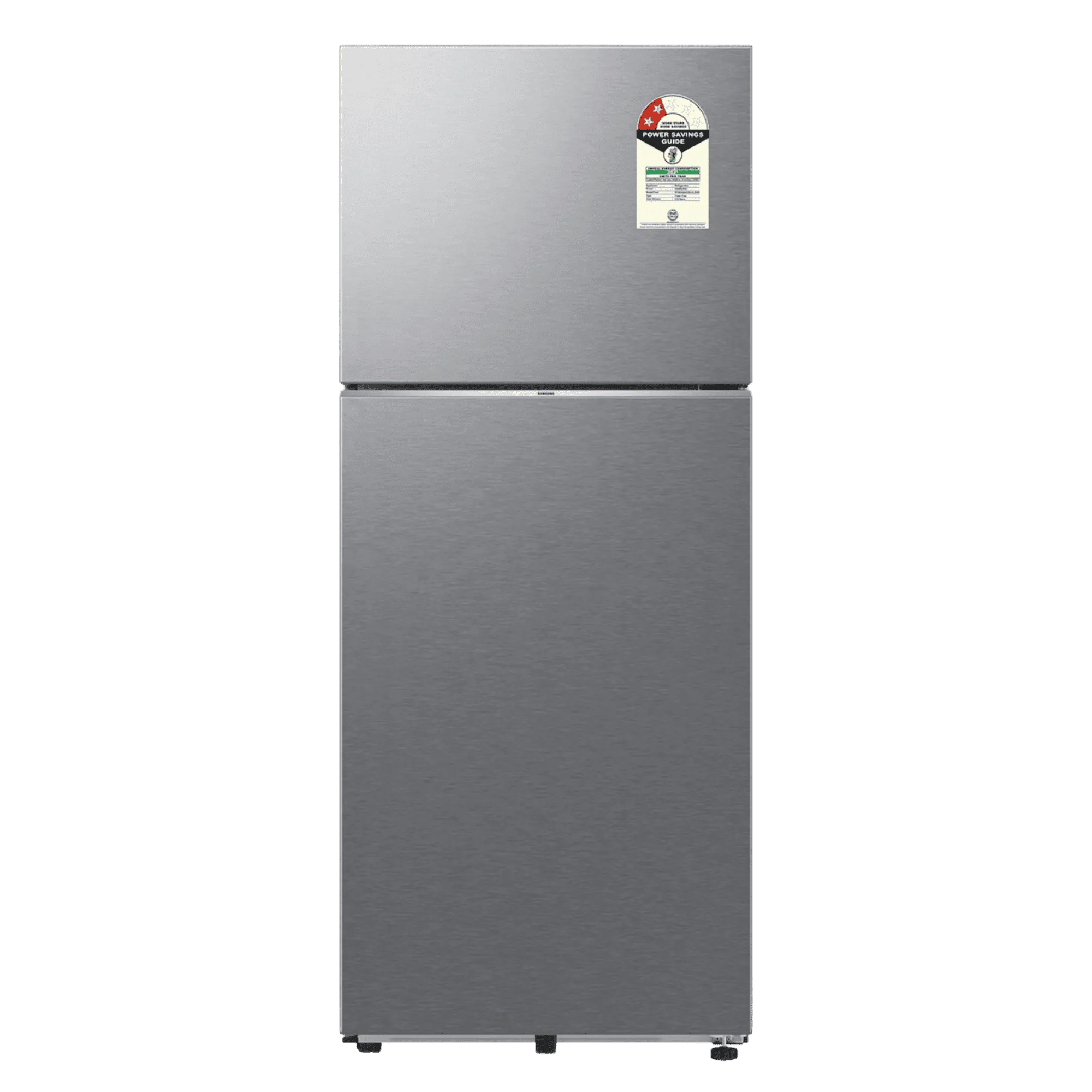 Samsung 419 l frost free bespoke ai double door 2 star refrigerator rt45hg6a22slhl ez clean steel Front View