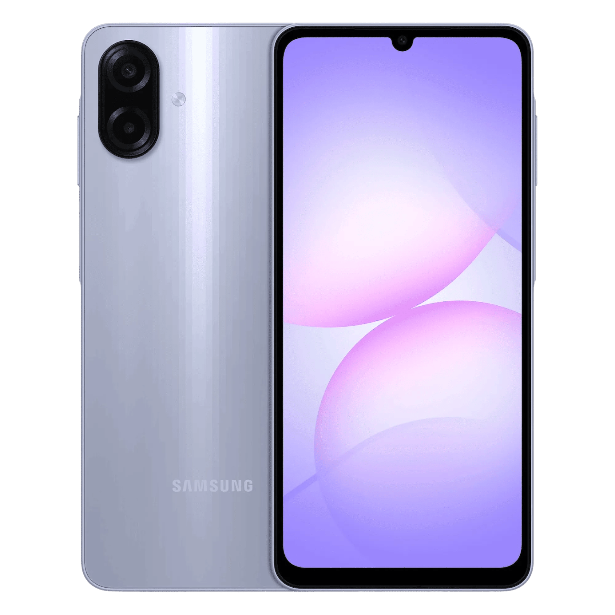 Samsung galaxy a07 light violet Front Back View