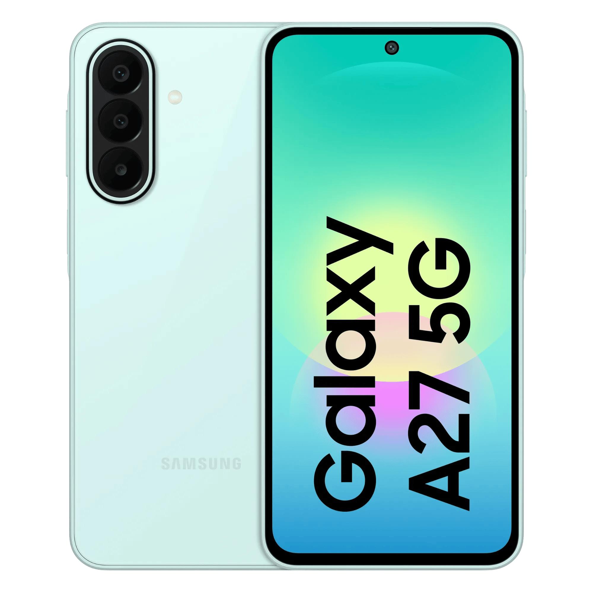 Samsung galaxy a27 5g light green 6gb 128gb Front Back View