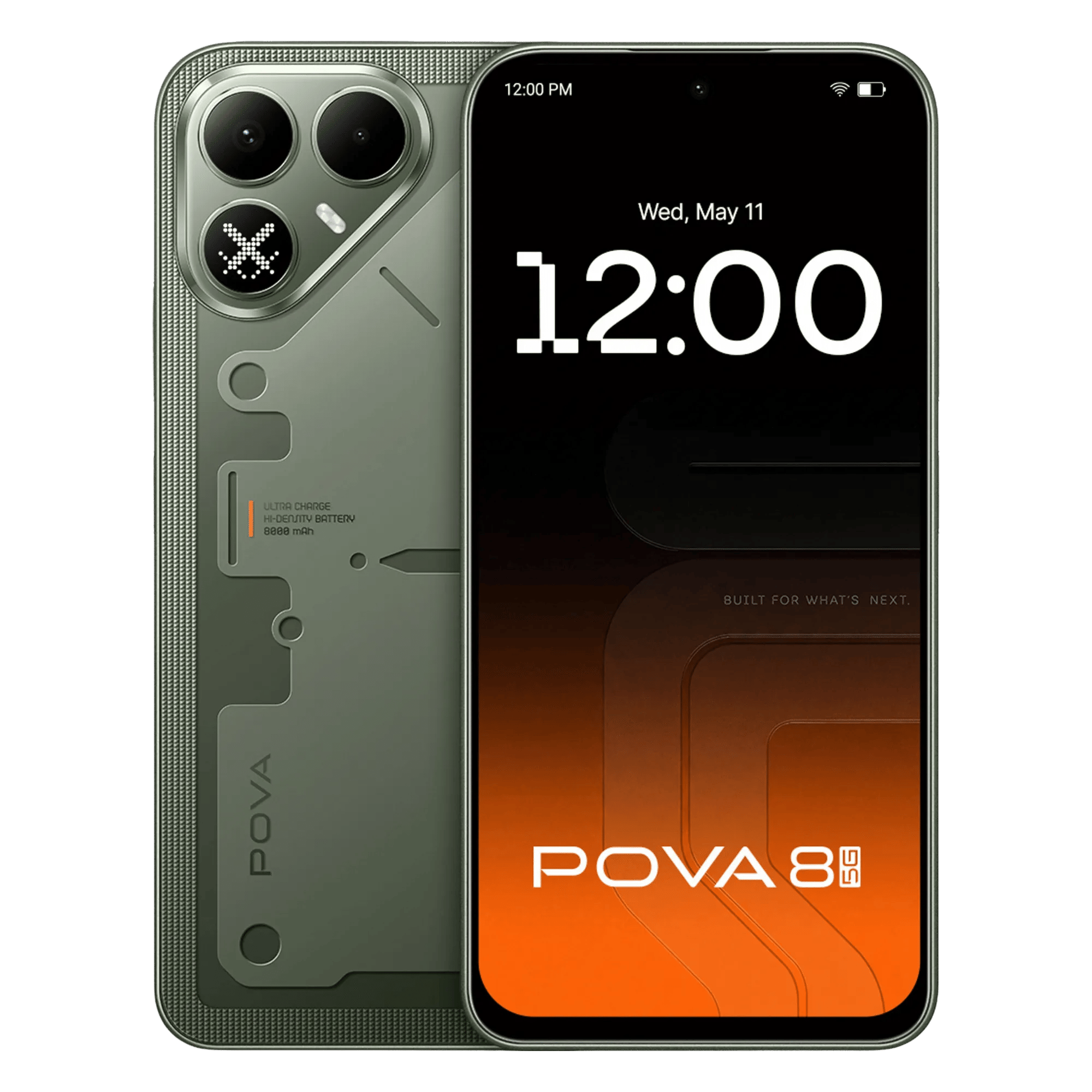 Tecno pova 8 5g terminal green 8gb 128gb Front Back View