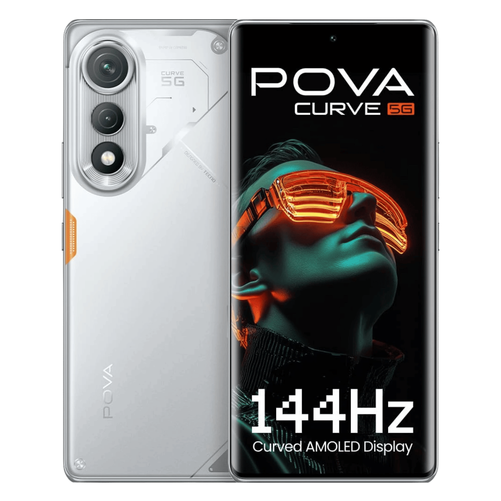 Tecno pova curve 5g magic silver 8gb 256gb Front Back View