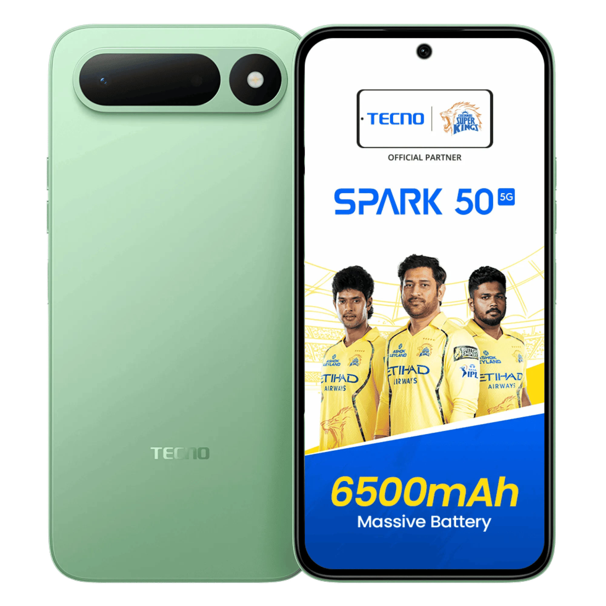 Tecno spark 50 5g mint green 4gb 128gb Front Back View