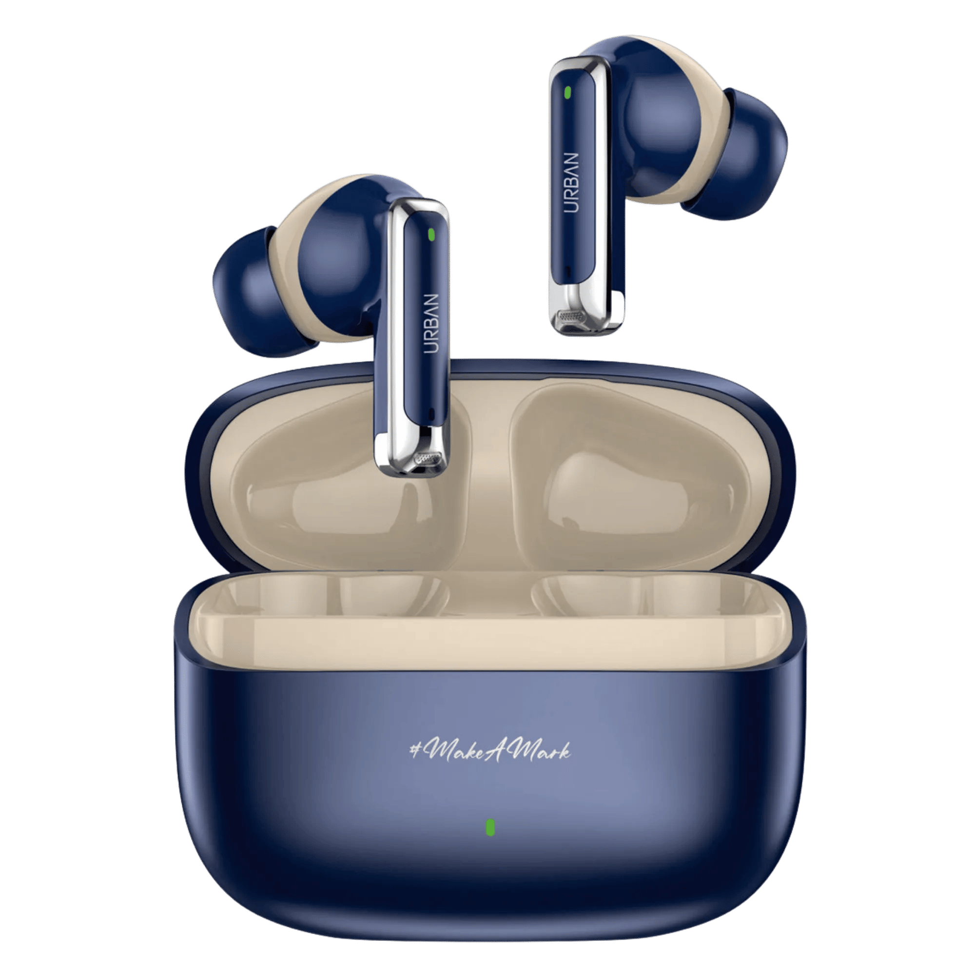Urban q6 enc wireless earbuds electric blue Front View