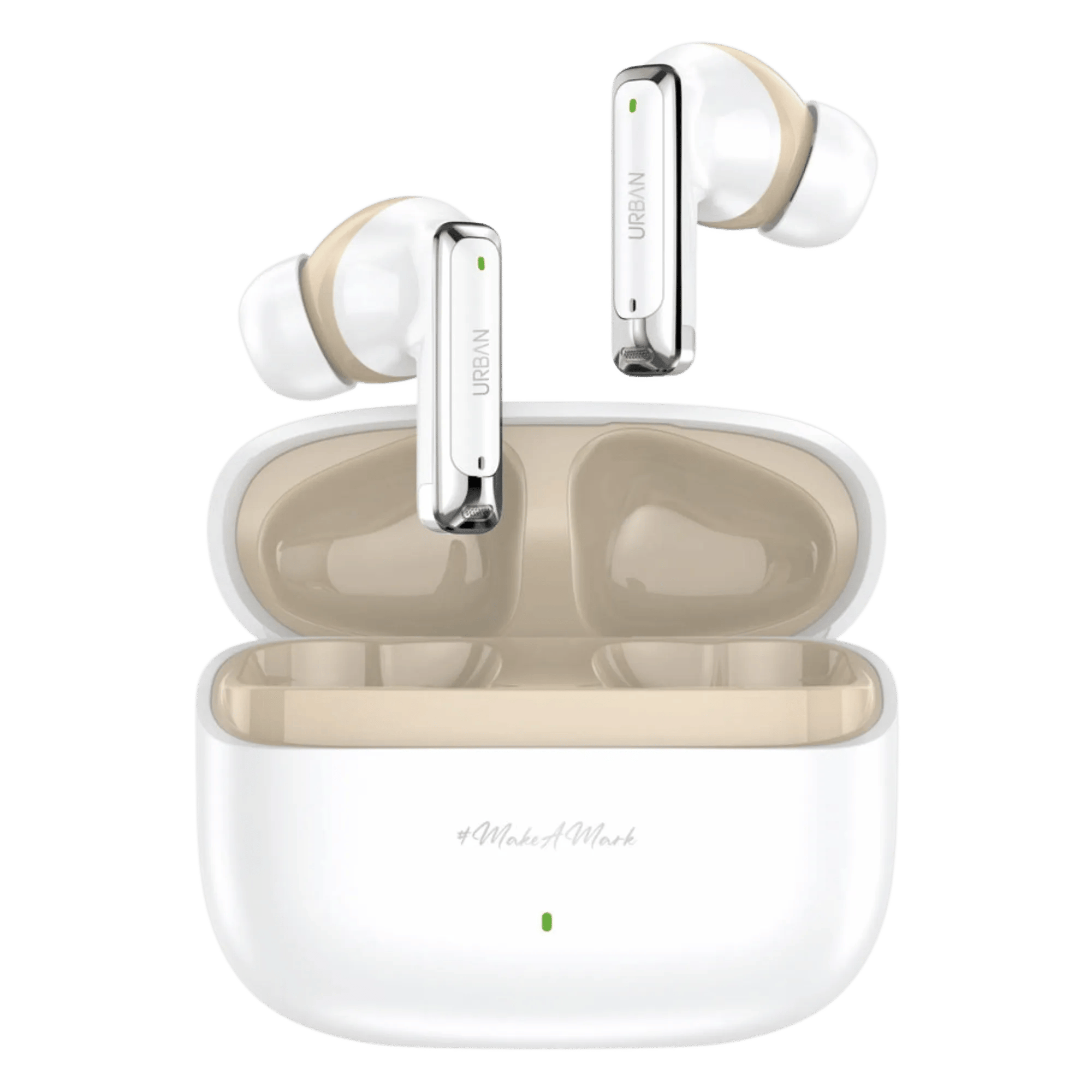 Urban q6 enc wireless earbuds starlight white Front View