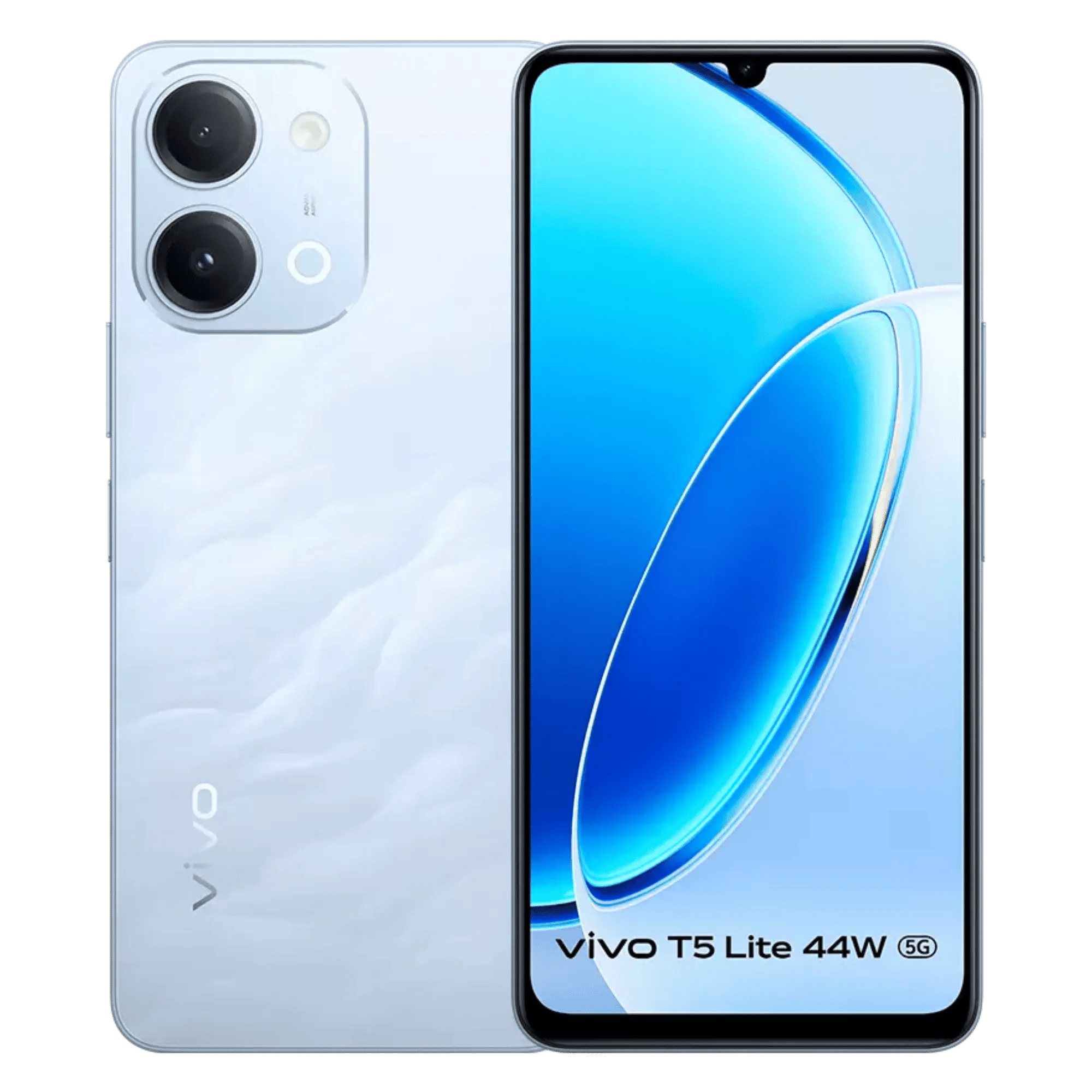 Vivo t5 lite 5g wave blue 6gb 256gb Front Back View