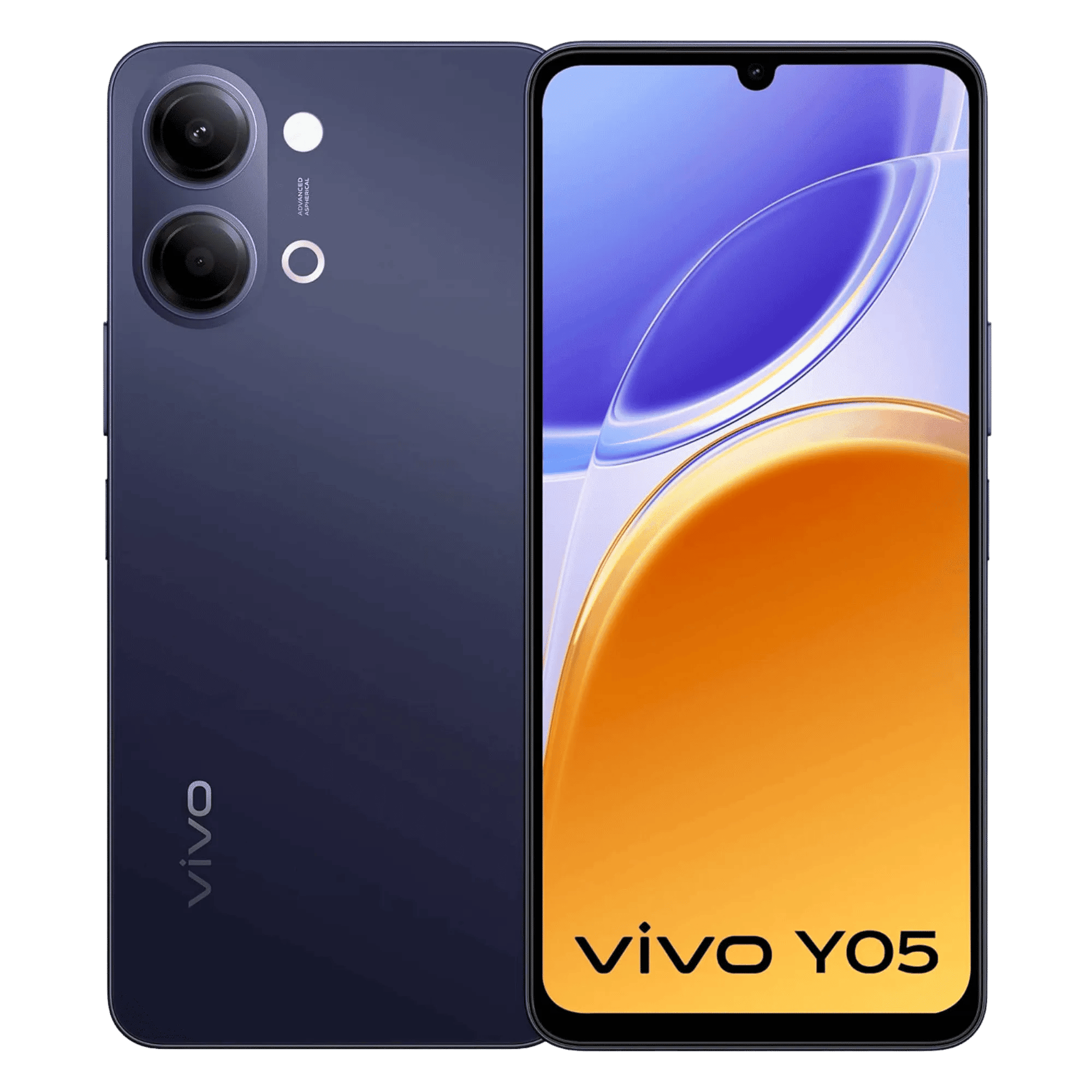 Vivo y05 mystic blue 4gb 64gb Front Back View