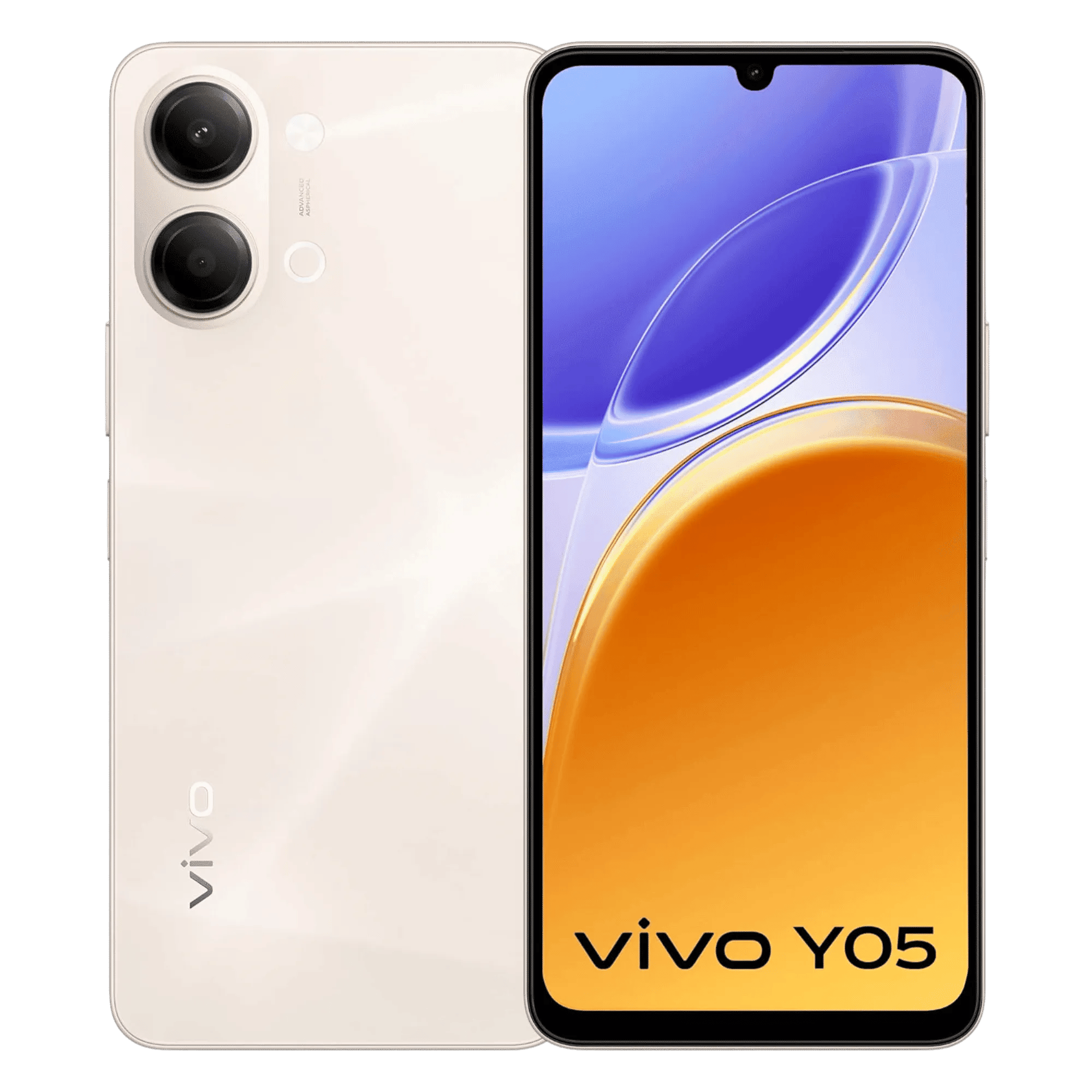 Vivo y05 straw gold 4gb 64gb Front Back View