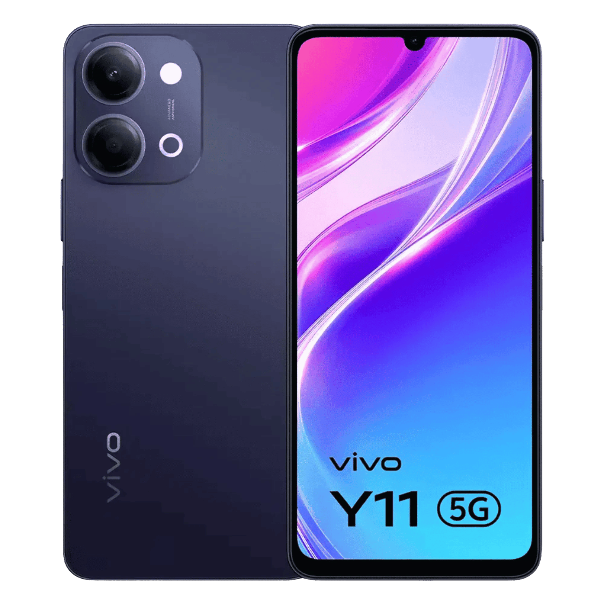 Vivo y11 5g mystic blue 4gb 128gb Front Back View