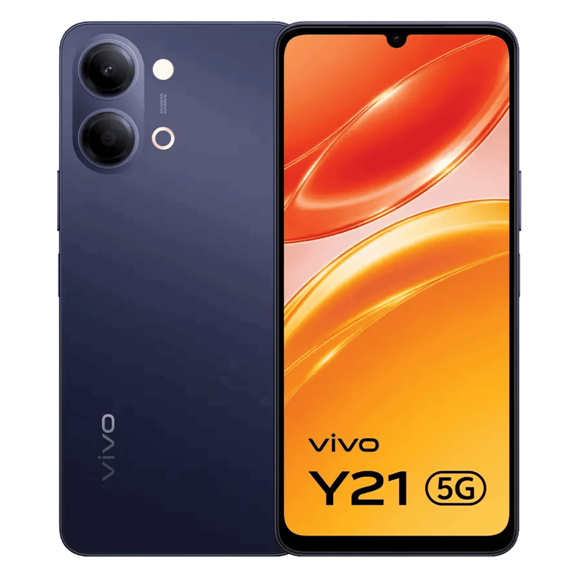 Vivo y21 5g mystic blue 6gb 128gb Front Back View