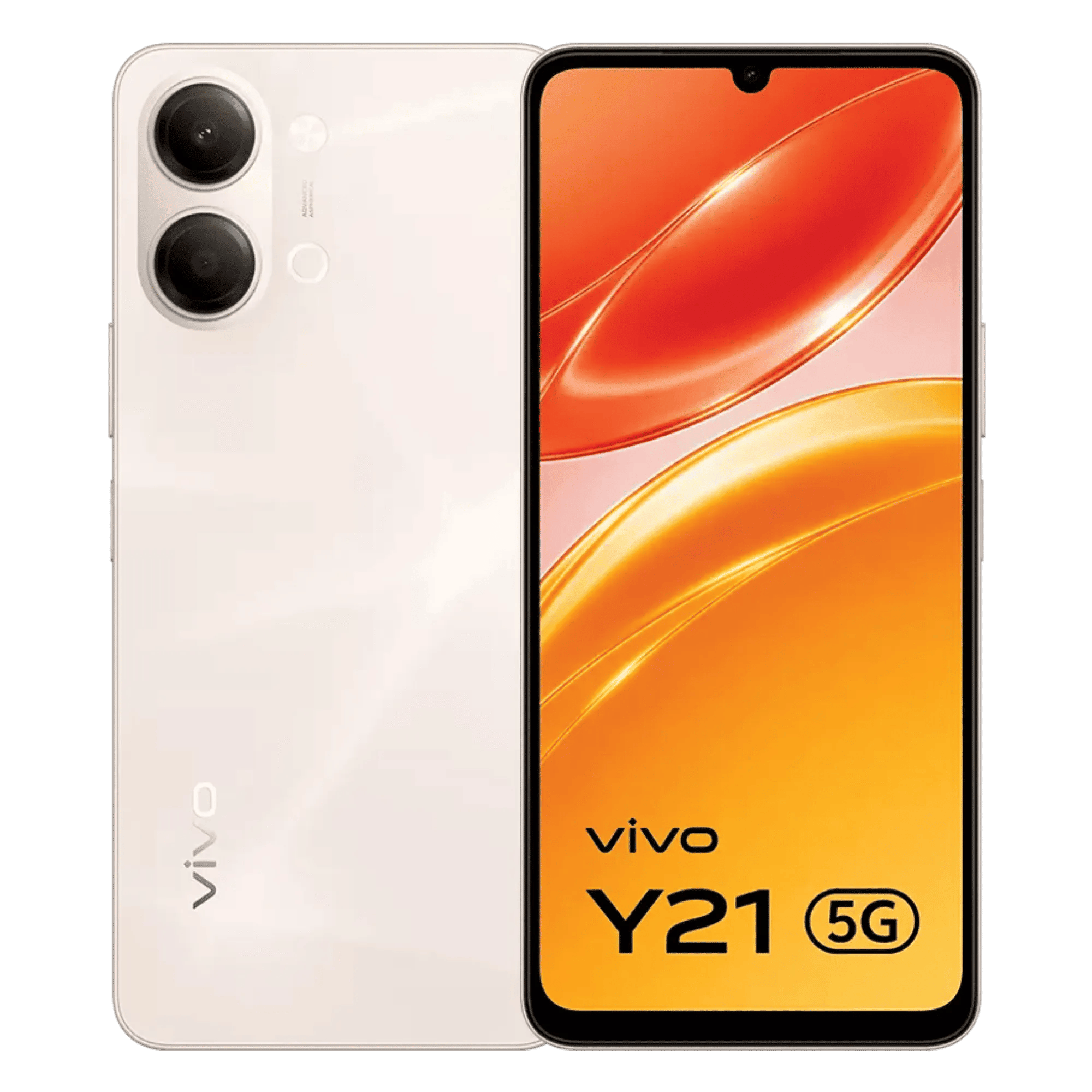 Vivo y21 5g straw gold 4gb 128gb Front Back View