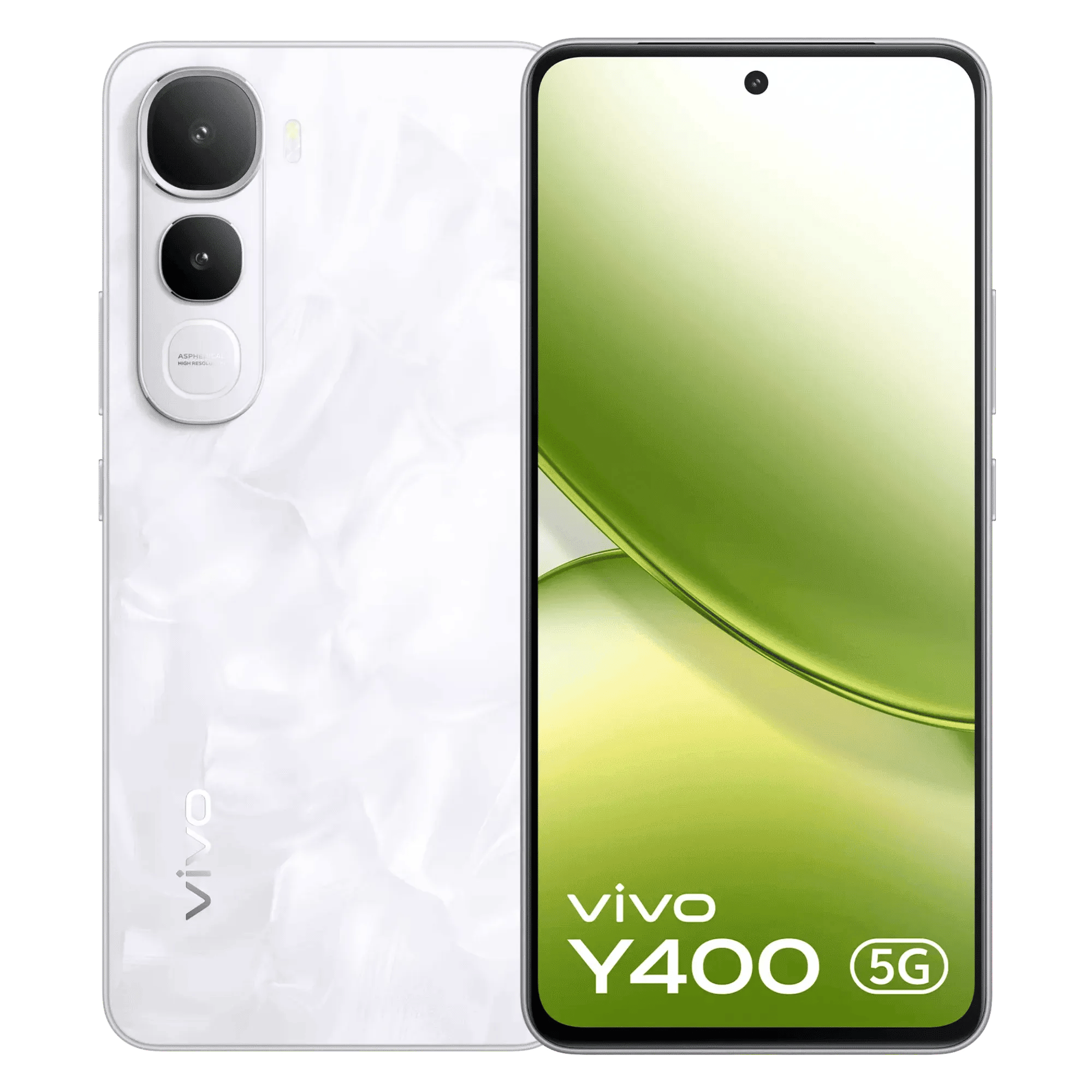 Vivo y400 5g pearl white 8gb 128gb Front Back View