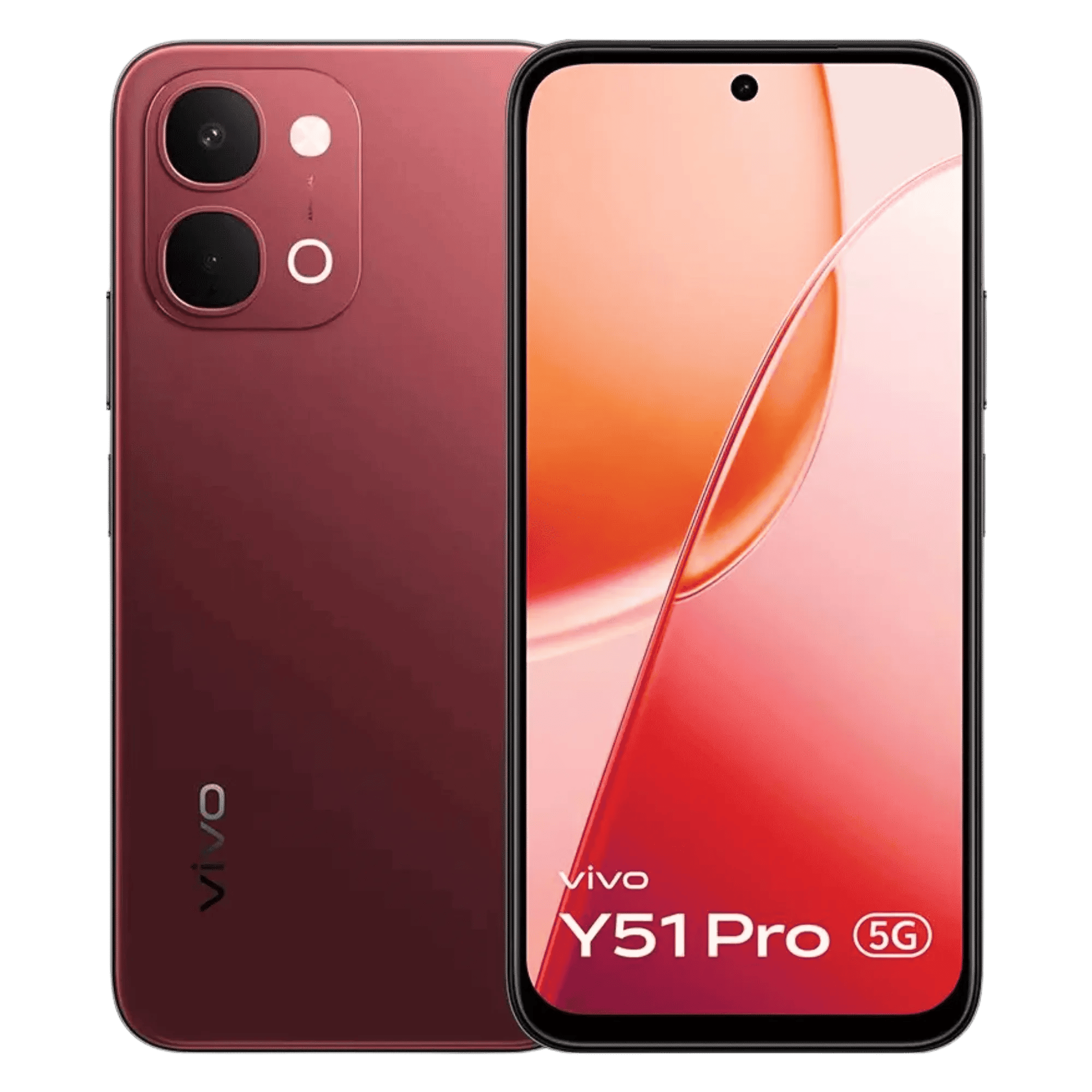 Vivo y51 pro 5g crimson red 8gb 128gb Front Back View