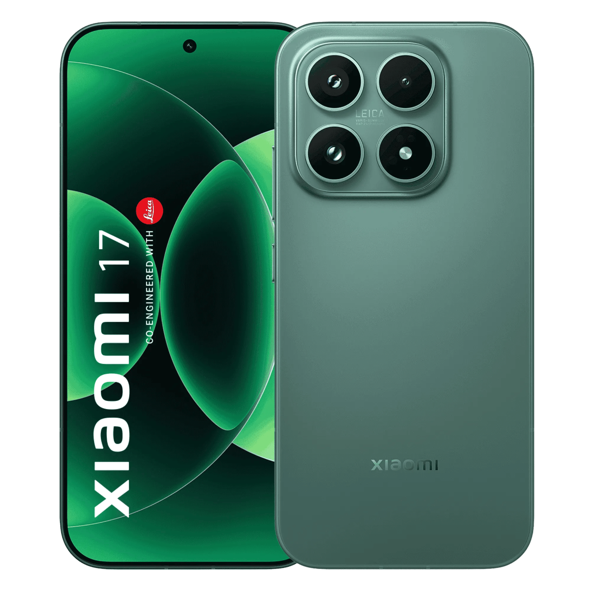Xiaomi 17 5g venture green 12gb 512gb Front Back View