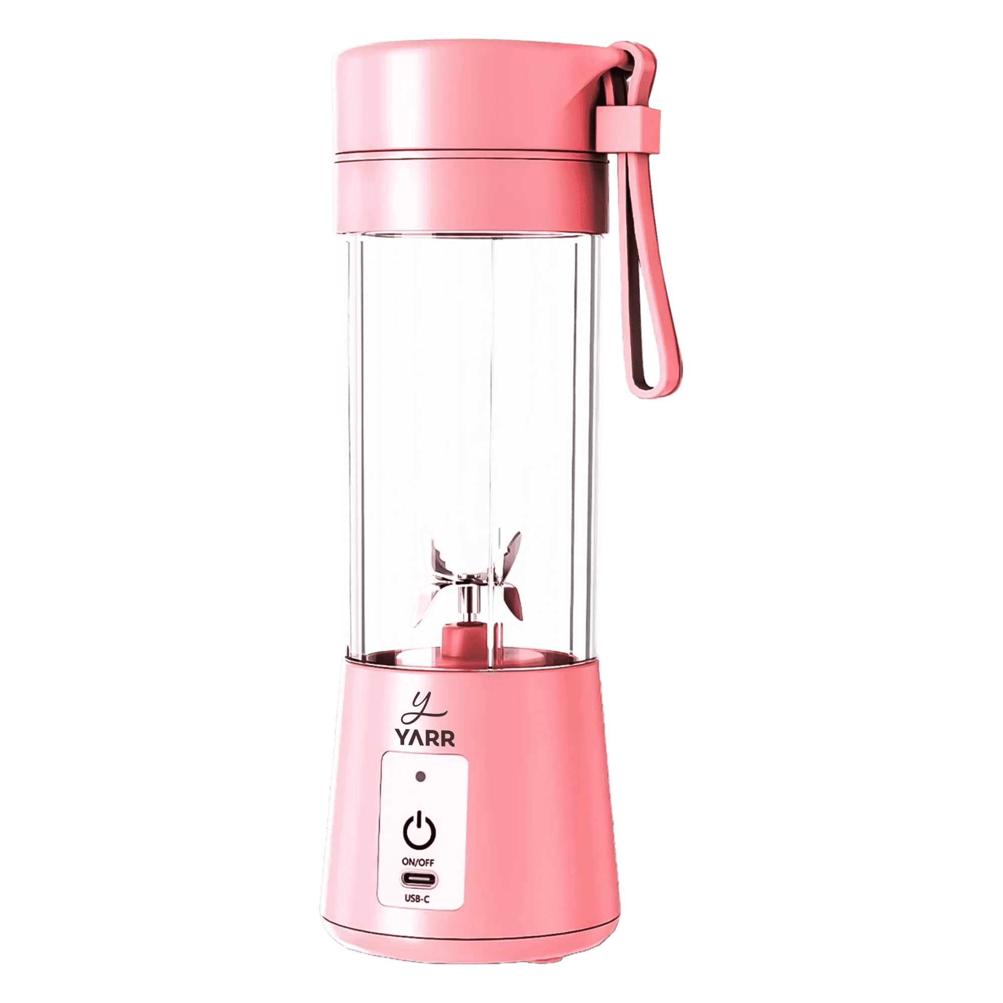 Yarr blenzo 380ml portable chargable hand blender pink Front View