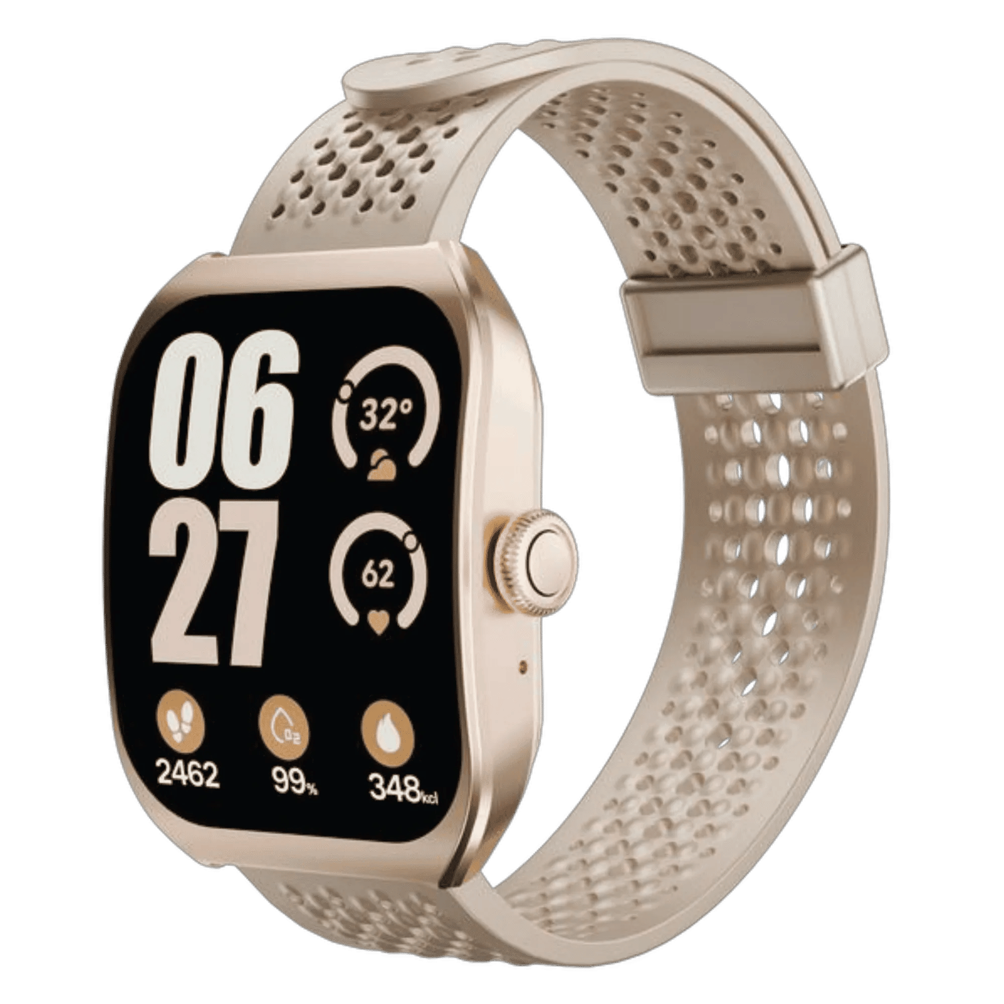 Zavia lazer 555 smartwatch rose gold Front Right View