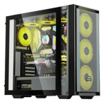 Ant esports 690 air mid tower 120mm argb gaming cabinet black Front left View