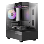 Antec cx 200m elite mini tower gaming case 5 120mm rgb fans black Front Left View