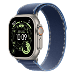 Apple watch ultra 3 gps cellular natural titanium case with trail loop m l blue bright blue 49 mm Front Right View