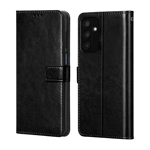Arrow Leather Flip Cover For Samsung Galaxy F15 5G Black front view