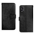 Arrow leather flip cover for oppo a38 a18 black Front Back View