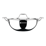 Bergner argent triply deep kadai with ss lid 3 8 l Front View