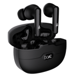 Boat airdopes unity anc true wireless earbuds black Front View