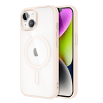 Flifit magnetic full protection back case for apple iphone 15 Plus Pink Front Back View