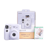 Fujifilm Instax Mini SE Fun Pack 10 Shots Bundle Instant Camera Purple front view