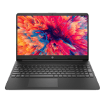 Hp 15s intel celeron n4500 windows 11 home laptop 15s fq3066tu jet black 8gb ram 512gb ssd Front View