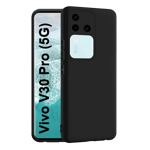 Inbase cloth silicon back case for vivo v30 v30 pro 5g black Front Back View