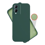 Inbase cloth silicon back case for vivo y17s Green Front Back View