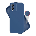Inbase cloth silicon back case for vivo y17s blue Front Back View