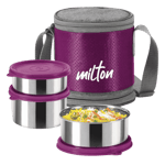 Milton expando tiffin combo lunch box multi color 3 pcs set Wine