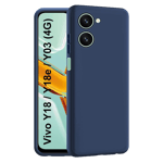 New case cloth silicon back case for vivo y28s y28e y18 y18e blue Front Back View