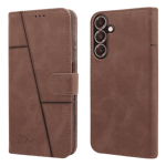 New case flip back case for samsung galaxy a16 5g brown Front Back View