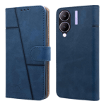 New case flip cover for vivo y28 y17s blue Front Back View