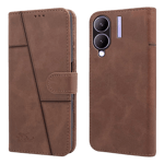 New case flip cover for vivo y28 y17s brown Front Back View