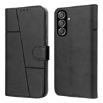 New case synthetic leather flip back case for samsung galaxy f15 5g black Front Back View