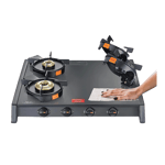 Prestige svachh 4 burner gas stove black Full View