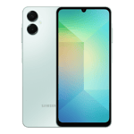 Samsung galaxy a06 5g light green 128gb 6gb ram Front Back View