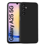 Space cloth silicon back case for samsung galaxy a25 5g black Front Back View